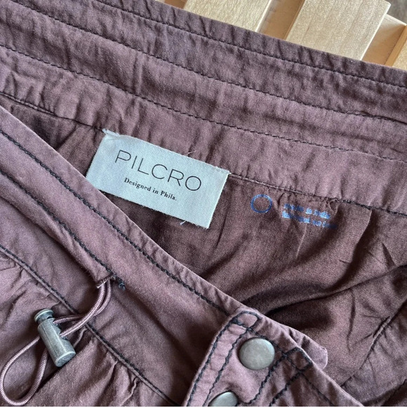 Anthropologie Pilcro Parachute Mini Skirt 0 Washed Brown Cargo Pockets Gorpcore - Picture 10 of 11